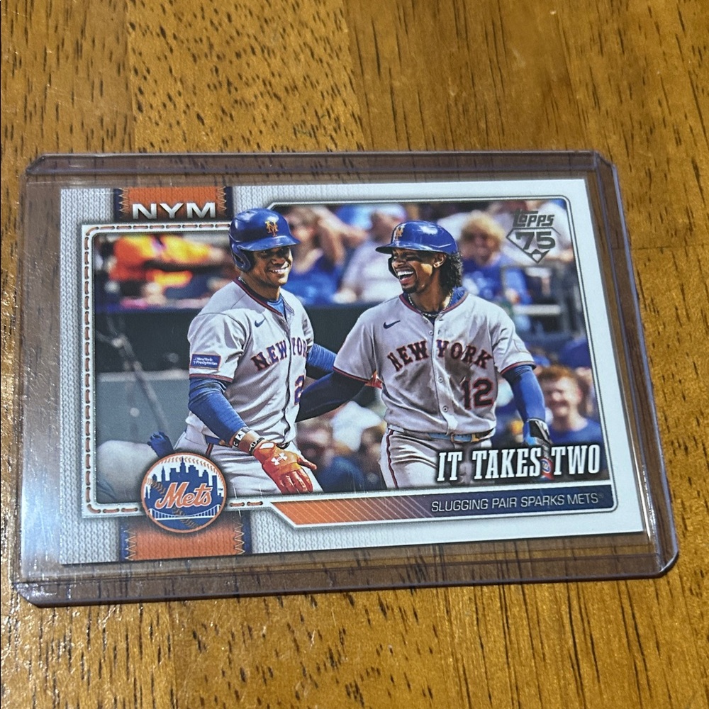 Topps Mets 'It Takes Two' Card - Blue and Orange
